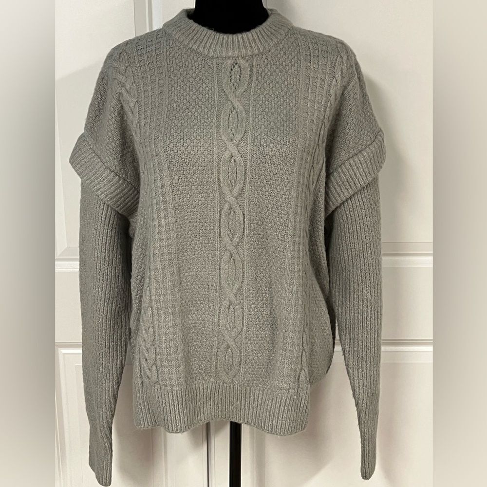 Elan Cable Knit Drop Shoulder Sweater - Picture 2 of 7